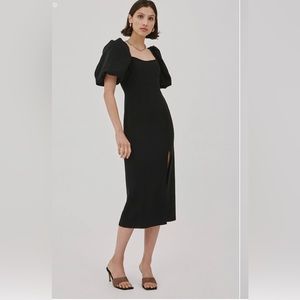 C/MEO COLLECTIVE CAPTIVE MIDI DRESS Black, Size XS (0-2), NWT